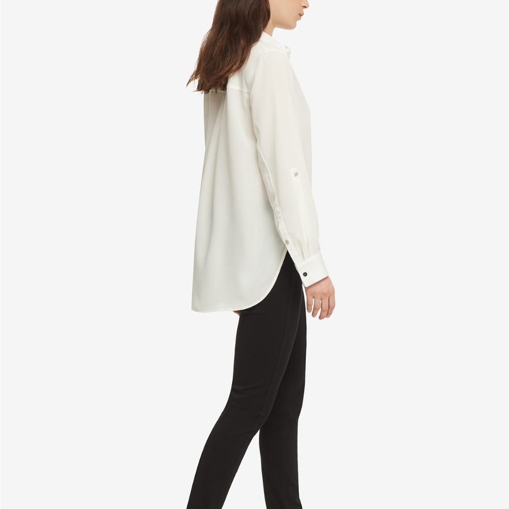 DKNY High-Low Roll-Tab-Sleeve Shirt - Picture 2 of 7